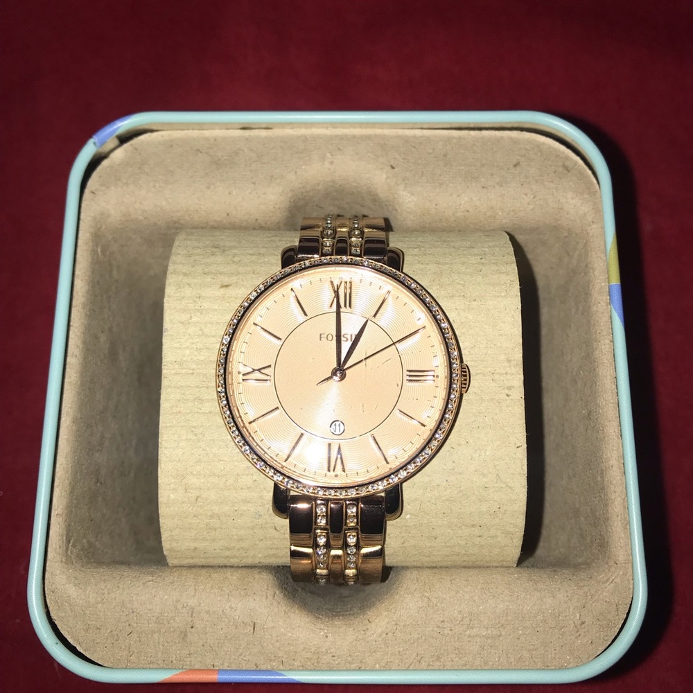 Rose Gold Fossil Watch